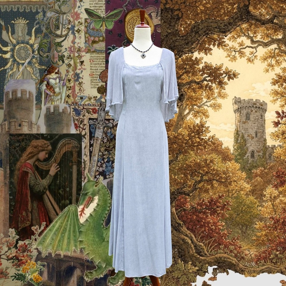 HolyClothing Dress Size XL/1X Gray Renaissance Ren Faire Maxi Fairy Elf